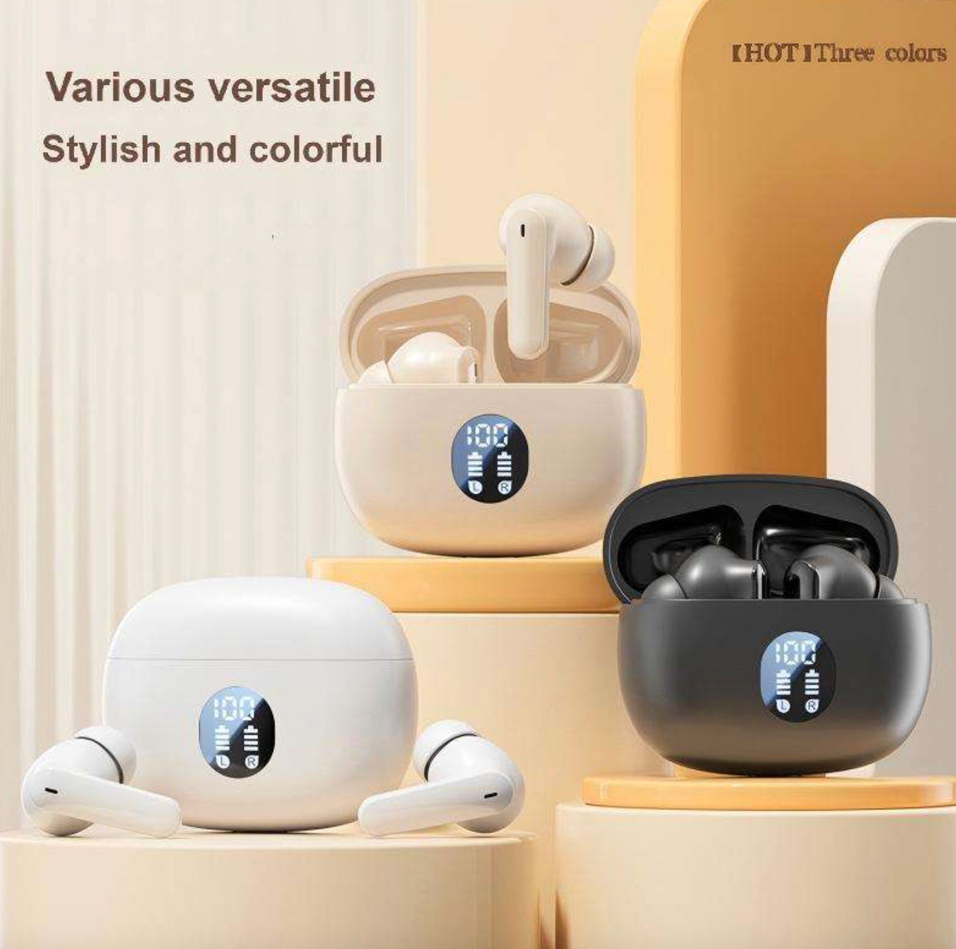 S510 895B TWS Wireless Earbuds – Digital Display Sports Headset with AAC, IPX5 & Type-C Charging